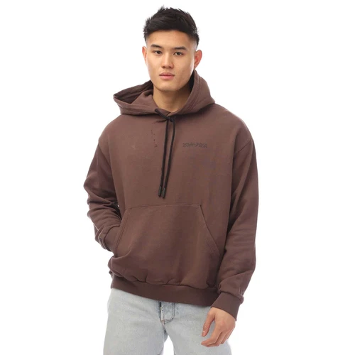 Felpa con cappuccio uomo Marcelo Burlon tempera incrociata pullover marrone