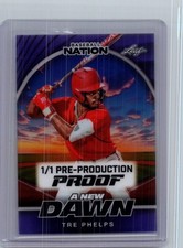 Tre Phelps 2025 Leaf Baseball Nation 1/1 Pre Production Proof