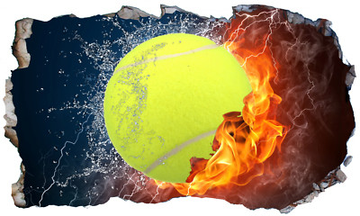 Tennisball Tennis 3D Magic Window Wandbild Wandbild selbstklebend Vinyl V1