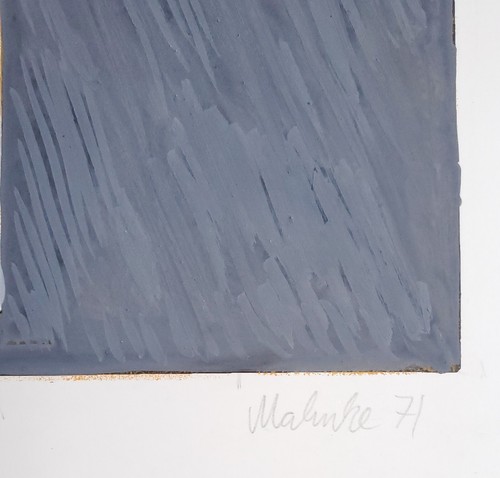 Impresión gráfica serigrafía pintada pieza única Schilderwald Otfried Mahnke 1971 - Imagen 12 de 13