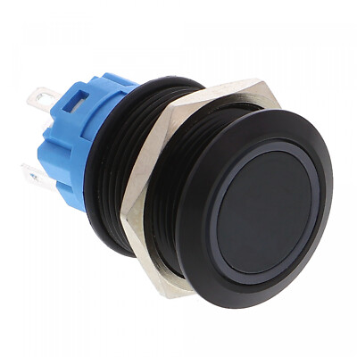 Drucktaster, Schwarz - 3-9V, LED beleuchtet - mit Fassung 