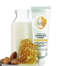 Image of Body Shop Almond Milk & Honey Calm & Protect Hand Cream 30ml VEGAN - Brand New