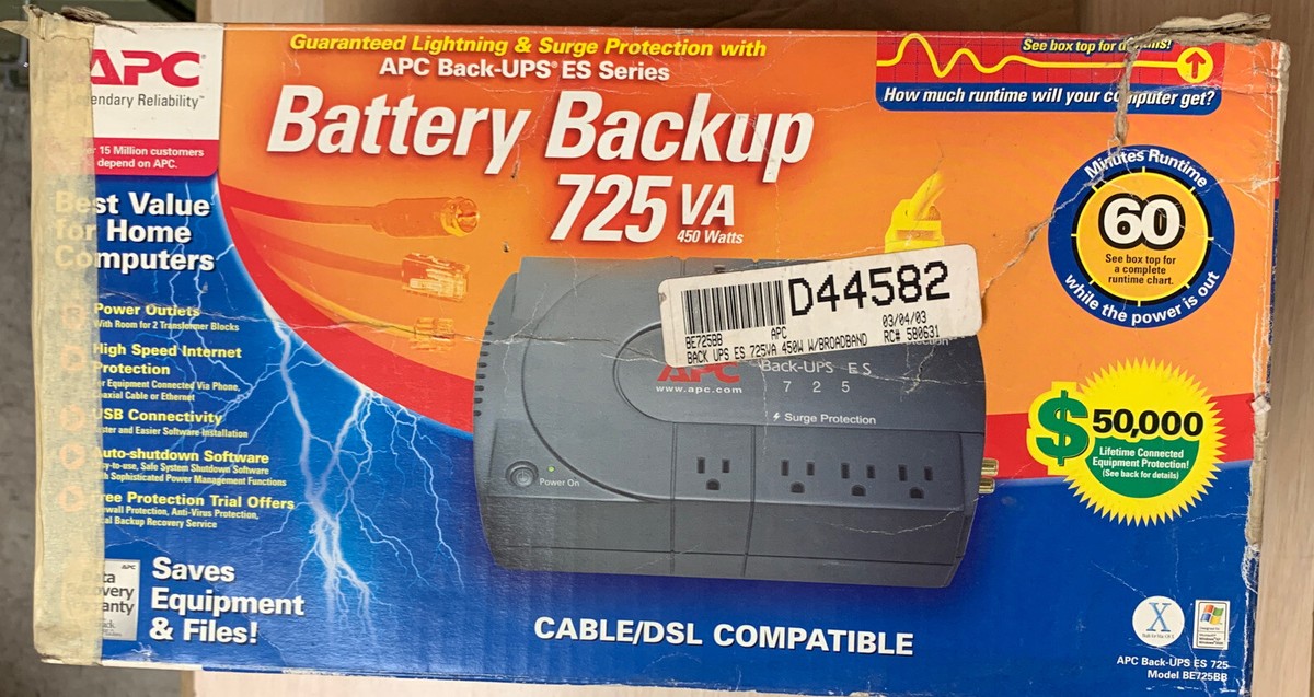 New APC Back-UPS ES 725VA 450 Watt Battery Backup 8 Outlet Surge
