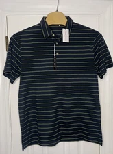 Short Par 4 The Club House Mens Golf Performance Polo Blue Green XL New