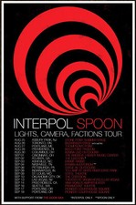 INTERPOL | SPOON Tour 2022 Ltd Ed New RARE Poster! Indie Rock Post Punk Revival
