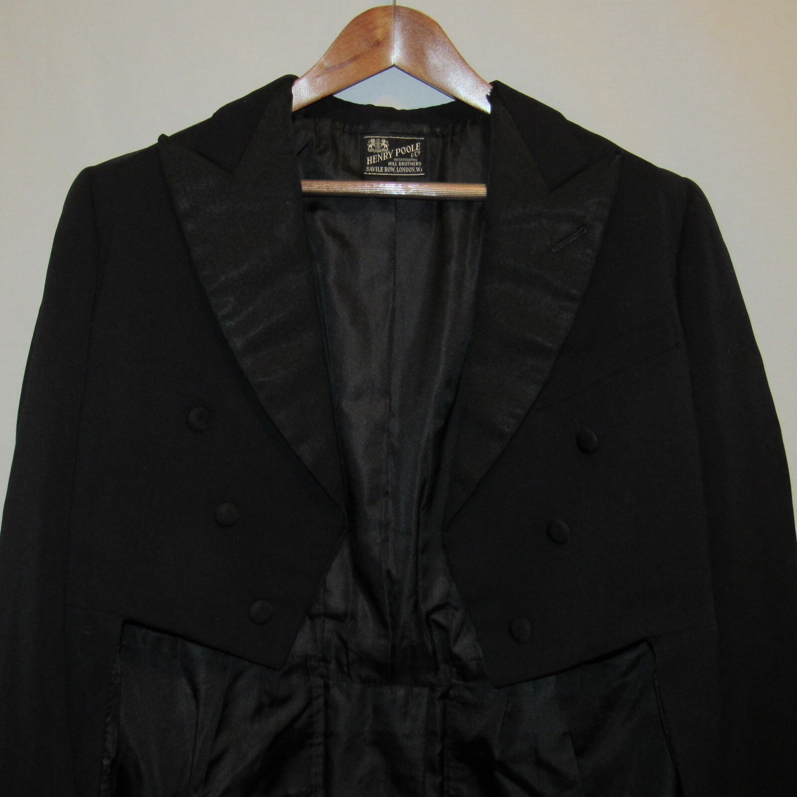 FILA Giacca da sera smoking vintage 1959 HENRY POOLE Savile Row personalizzata coda formale