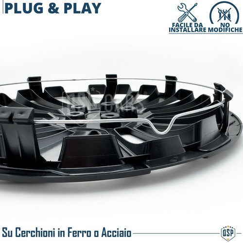4 Copricerchi per Ford Ranger 2 T5 16'' Pollici Coppette Nere 15 Razze MADE in E - Foto 13 di 13