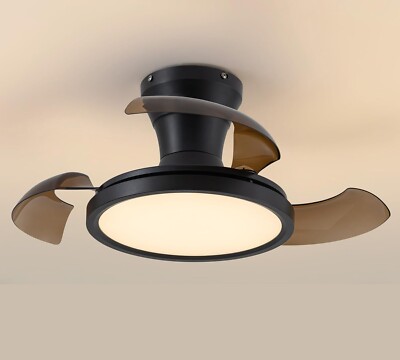 Unique Ceiling Fan w/Withdrawable Blades - Light Temperature/Dimmable - 6 Speed