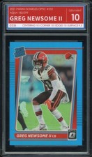 2021 Panini Donruss Optic #252 Greg Newsome II Aqua 182/299 RC CCG 10