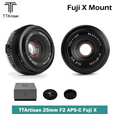 US TTArtisan 25mm F2 APS-C MF Portrait Lens For Fujifilm Fuji X-Mount Cameras