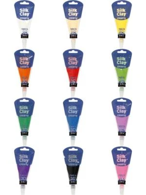 CREATIVE Creamy Silk Clay Piping Bag Assorted Colours Moulding Ceramic Crafts 35ml SALE