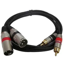 Seismic Audio - Dual XLR Male to Dual RCA Male 5' Patch Cable - New Pro Audio