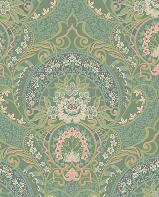 Eijffinger Tapete Posy 316013 grün bunt Blatt Blätter Ornament Vliestapete 