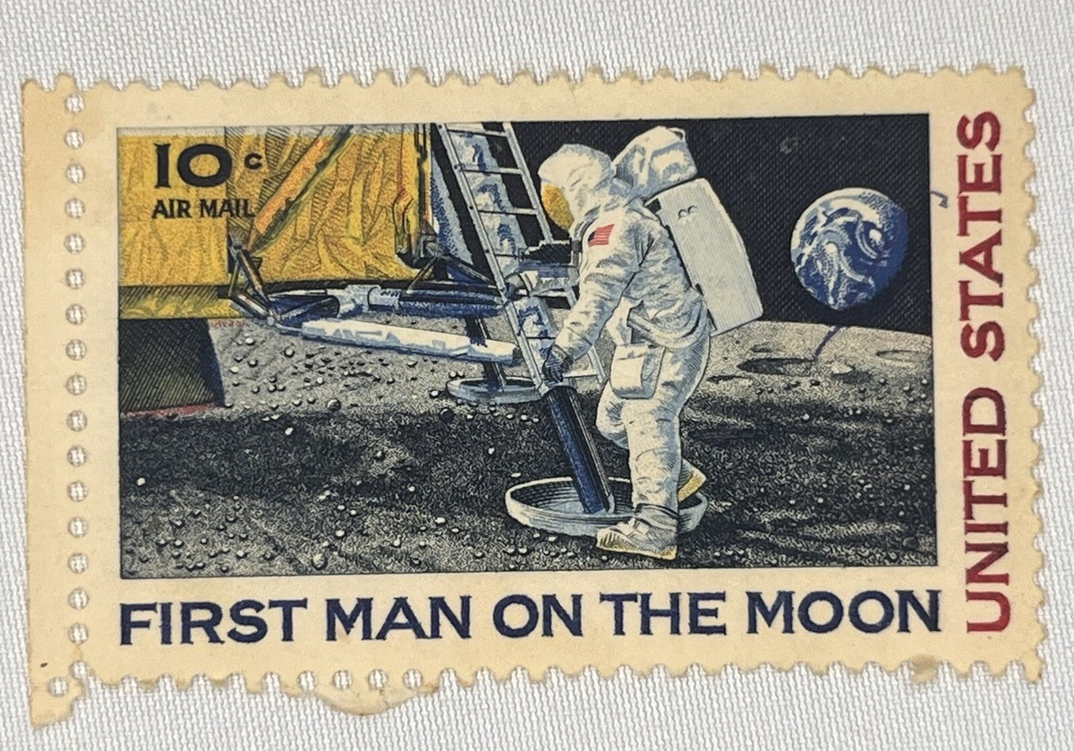 1969 Unused 10c Air Mail U.S. Postage Stamp- First Man on