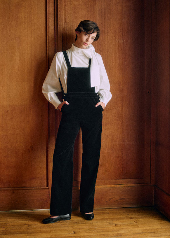 SEZANE JULIE JUMPSUIT IN BLACK VELVET SIZE EU 36 UK *RRP 165