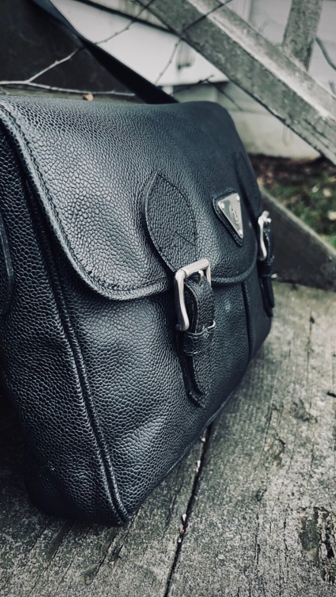 Vintage Renoma Paris Limited Edition Black Pebble Leather Shoulder 