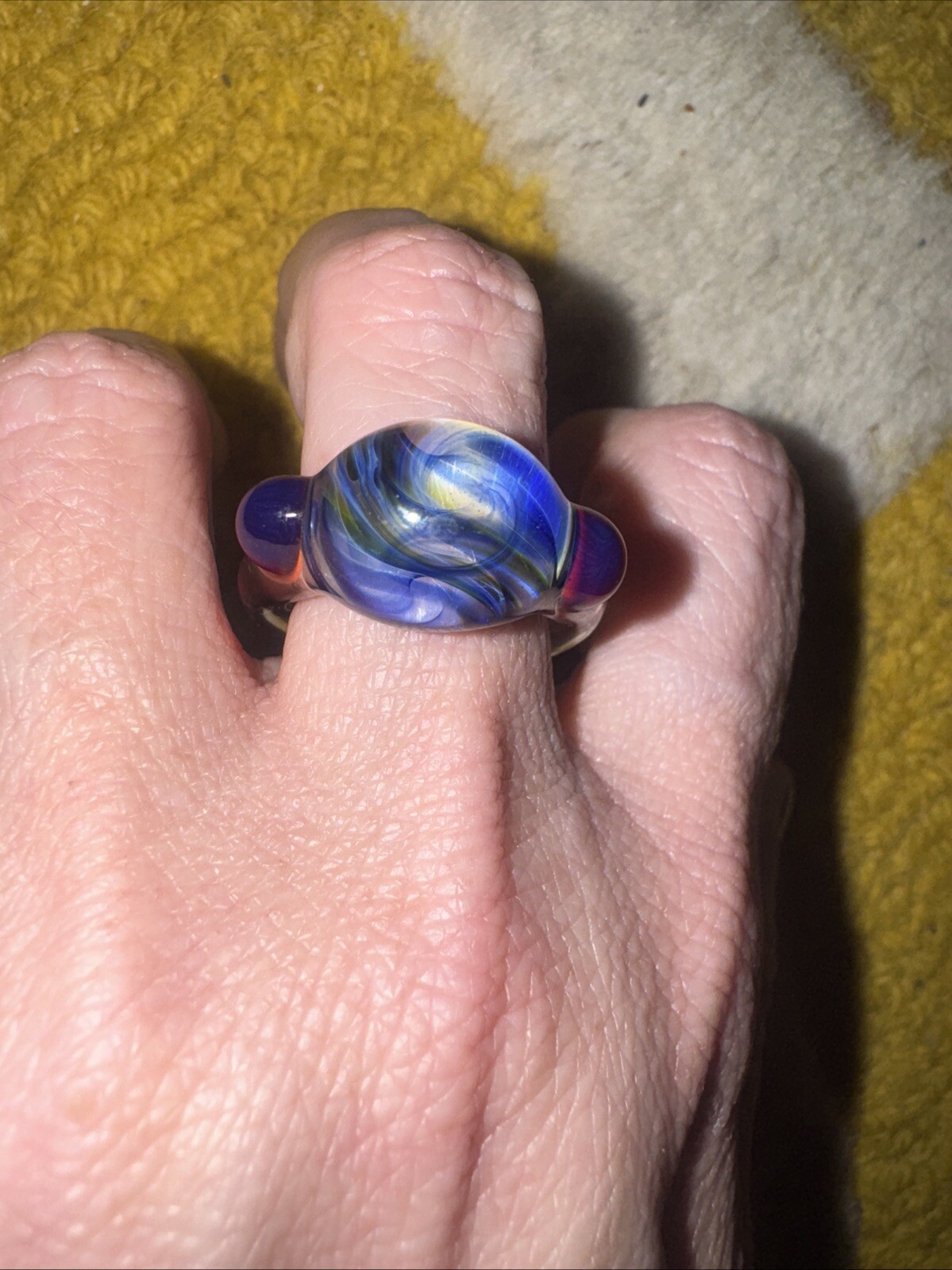 Size 6.5 Solid Glass Ring - Handmade - image 1