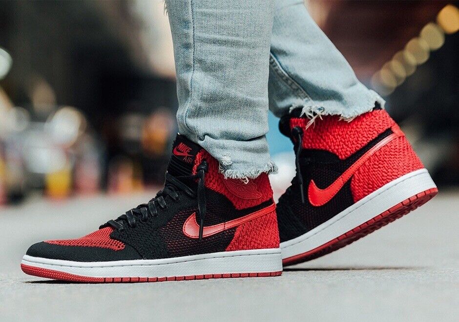 Air Jordan 1 Retro High OG Flyknit “Bred” - Men's Size 9.5 Air Jordan 1 Retro High OG Flyknit “Bred” - Men's Size 9.5