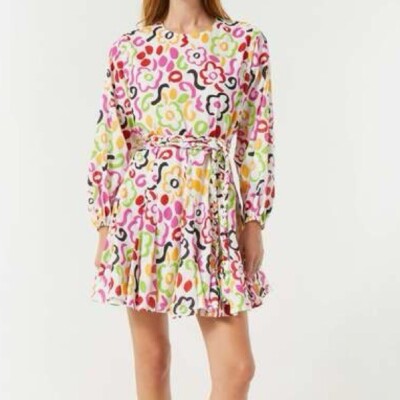 $495 NWT Rhode Ella Dress in Painted Bloom Sz S | eBay