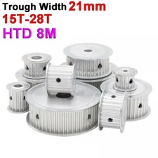 HTD 8M Timing Belt Pulley AF-Type 15T-28T Bore 8-35mm For 21mm Wide Timing Belt