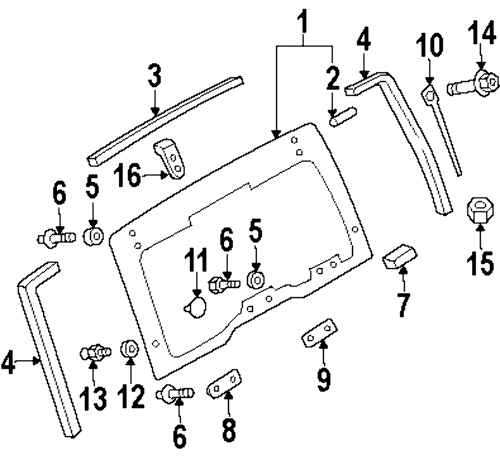 1998-1999 Isuzu Rodeo Honda Passport Rear Window LH Trim Seal Rubber 8971479773 - Bild 5 von 5