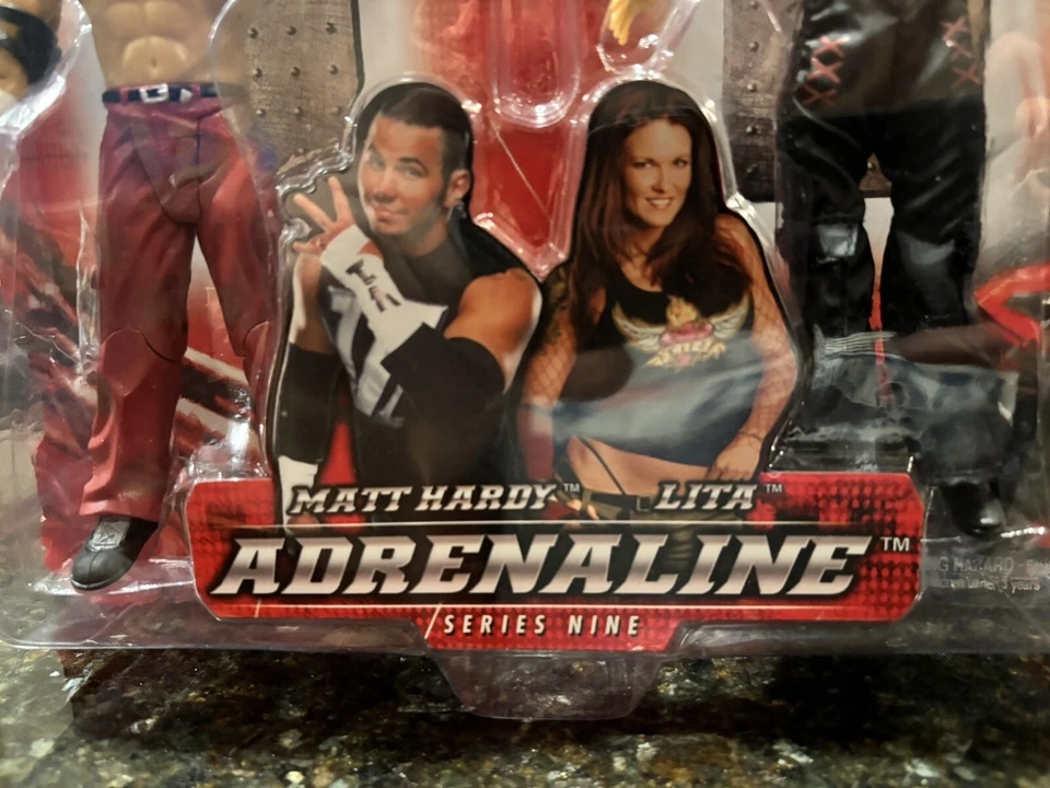 WWF Jakks PacificAdrenaline Serie 9 Matt Hardy y Lita Sellado de Fábrica  Foto 3 de 4