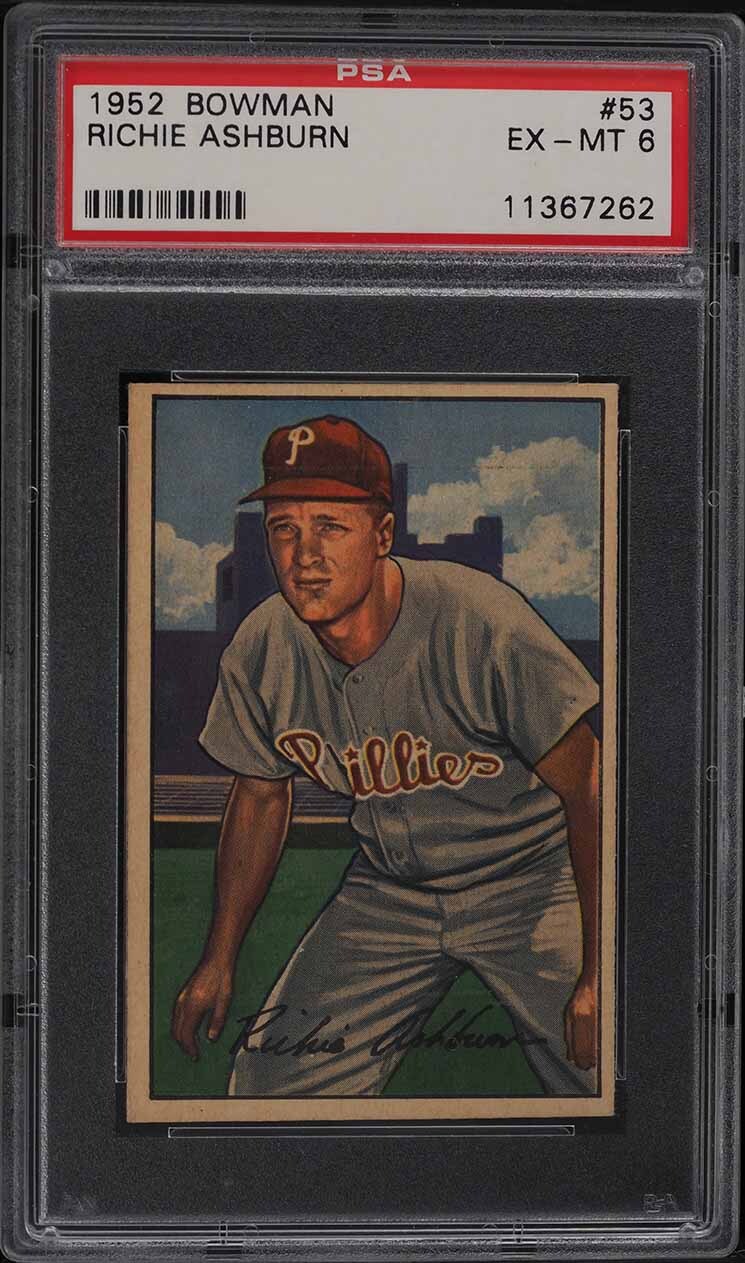 1952 Bowman Baseball #53 Richie Ashburn PSA 6