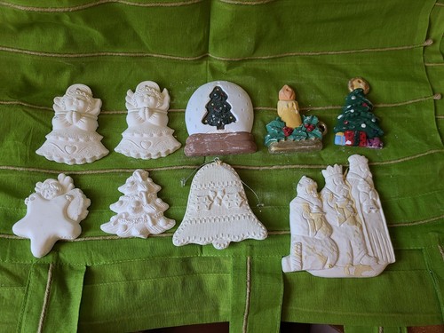 California Creations Ready-to-Paint 9 Plaster Ornaments - Angels/Tree - Picture 7 of 7