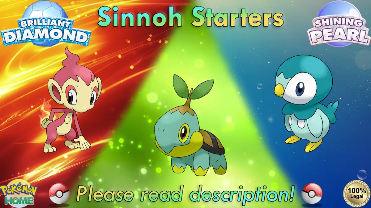 Shiny Turtwig/Chimchar/Piplup Starter Pack 6IV - Pokemon X/Y OR/AS