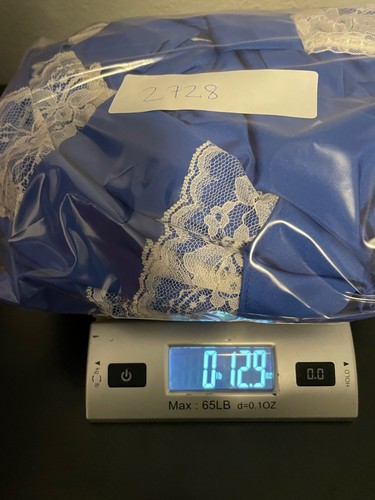 Vintage Marthas Miniatures Girls Dress Size 4T Blue Satin Ruffle Lace Pageant - Picture 8 of 8