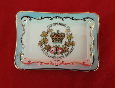 Paragon Trinket Dish 1959 St. Lawrence Seaway Opening. The Royal Visit to Canada