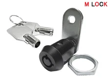 LOF OF 100  7/8" Tubular Cam Lock; *BLACK* 2 key pull CABINET Keyed ALIKE