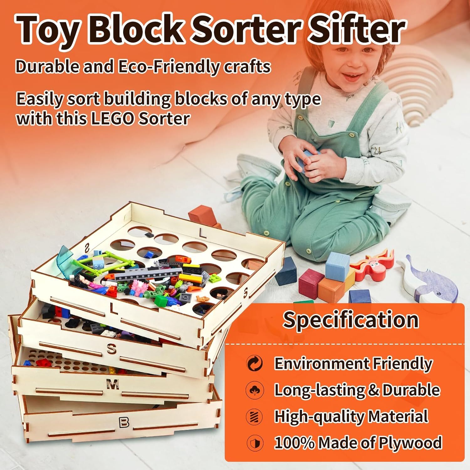 4 Tray Sorter Sifter Box Used for Lego Sorter Brick for Lego Blocks
