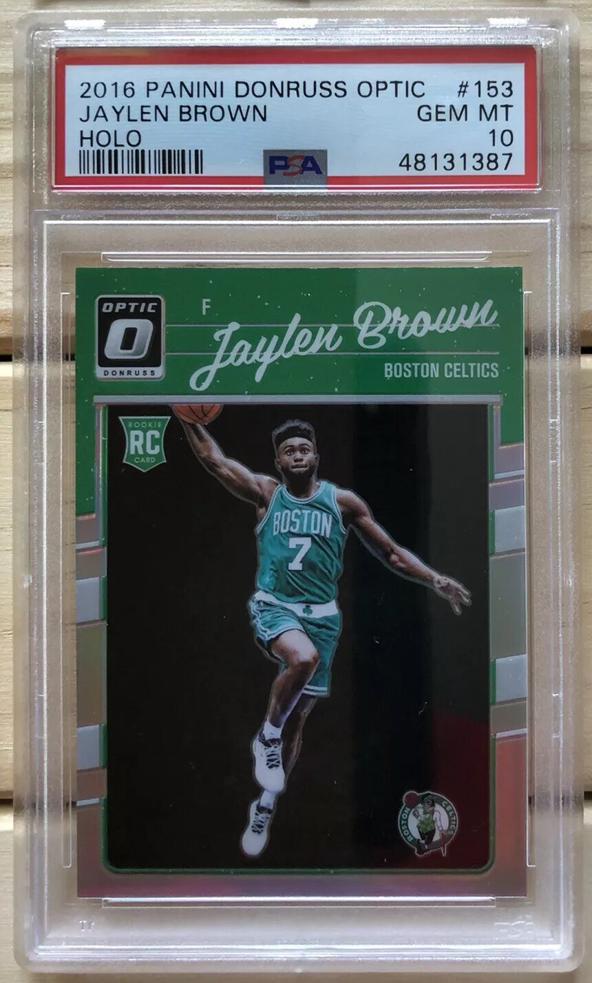 2016-17 Donruss Optic #153 Jaylen Brown Holo Silver Prizm Rookie RC PSA 10 Gem