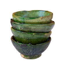 Small Tamegroute Pottery Bowl, Ideal for Snacks & Dips Handmade Moroccan Ceramic