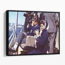 JFK & Jackie Kennedy Watching Sailing Competition Cape Cod Canvas Wall Art Print