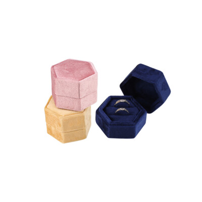 hexagon velvet ring box