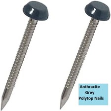 Polytop Nails - Plastic Headed Pins For Fascia & Soffit - Anthracite Grey
