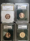 (4) Slabbed Washington Quarters - (2) 1962, & (2) 1963  Proof Cameo Coins