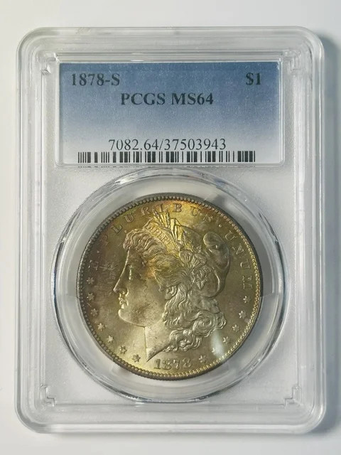 1878 S Morgan Silver Dollar PCGS MS-64 RAINBOW TONED! Rainbow Toning