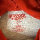 Stranger Things Graphic Hoodie Sweatshirt Size S Gray Red Hood Blue Sleeves — photo 2