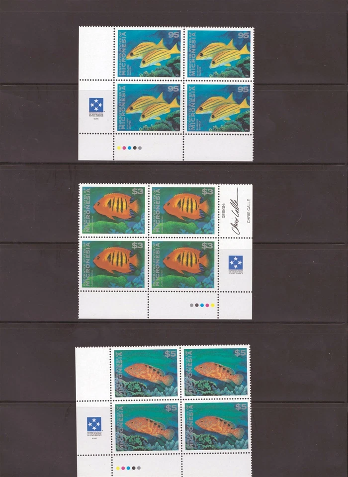 Micronesia 213-214, 218-226 MNH Tropical Fish blocks & sheet ZAYIX 0825L1788 - Image 3 of 4