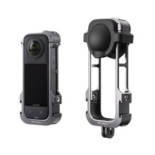 Camera Cage for Insta360 X4 Aluminum Protective Case with Silicone Lens Cover