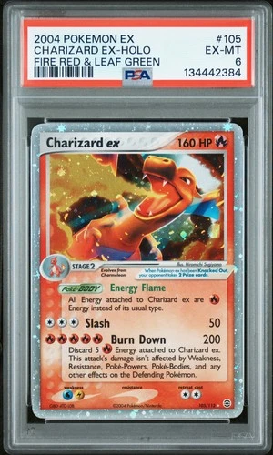 Charizard EX 105/112 PSA 6 Fire Red & Leaf Green Pokemon Card Game