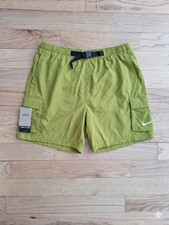 Nike Woven Flow Shorts Mens Sz XL Olive Green Athletic Swim Trunks