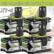 PACK 8.0Ah For RYOBI P108 High Capacity Battery 18Volt Lithium-Ion One Plus