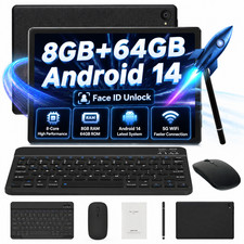 Android 14 Tablet Kit 8GB RAM 64GB ROM 2.0Ghz 5G WiFi Bluetooth 5.3 Widevine L1