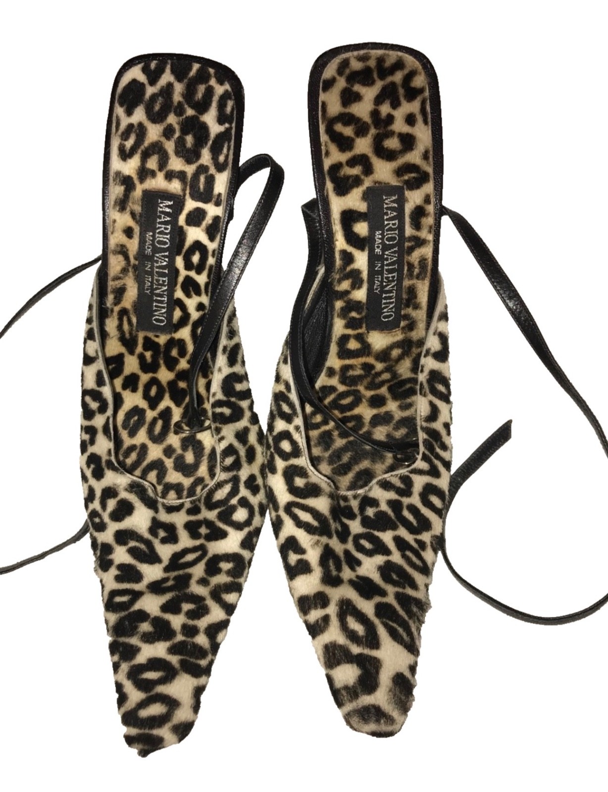 Mario Valentino Itali Leopard Print Calf Hair square Toe Stiletto Heels Shoes 40 thumbnail 6