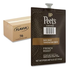FLAVIA 48036 0.35 oz. Pouch Peet's Coffee Freshpack - French Roast (76/CT) New