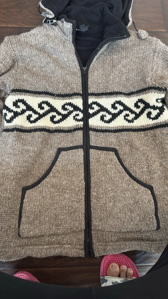 Mt Kiwi 100% 新西兰羊毛重量级羊毛衬里全拉链杰克灰色罕见 — 第 2/4 张图片